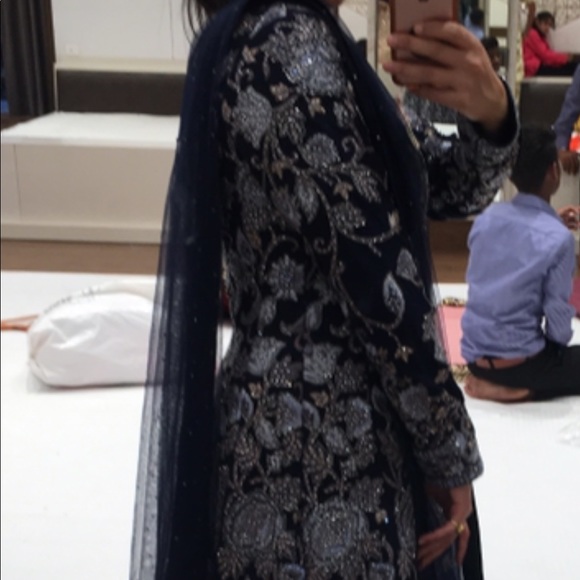 India Boutique Dresses & Skirts - Heavy embroidered gown. Navy blue. Brand new.